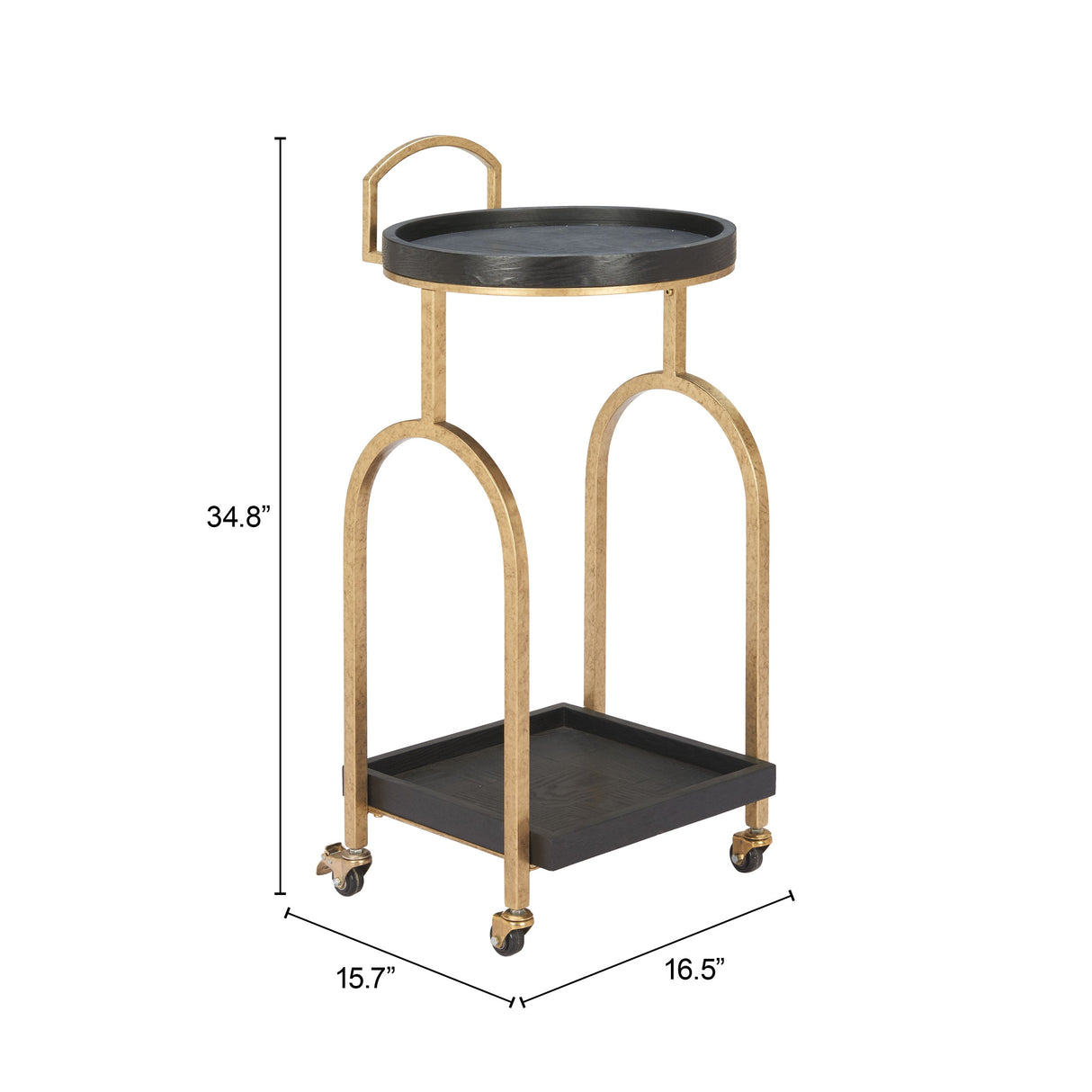Zukei Black Bar Cart by Zuomod at Eve Furniture