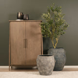 Zuma 27.2L x 18.1W x 24.4H Light Gray Ceramic Floor Vase by Mercana at Eve Furniture