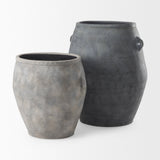 Zuma 27.2L x 18.1W x 24.4H Light Gray Ceramic Floor Vase by Mercana at Eve Furniture