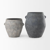 Zuma 27.2L x 20.5W x 31.9H Dark Gray Ceramic Floor Vase by Mercana at Eve Furniture
