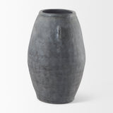 Zuma 27.2L x 20.5W x 31.9H Dark Gray Ceramic Floor Vase by Mercana at Eve Furniture