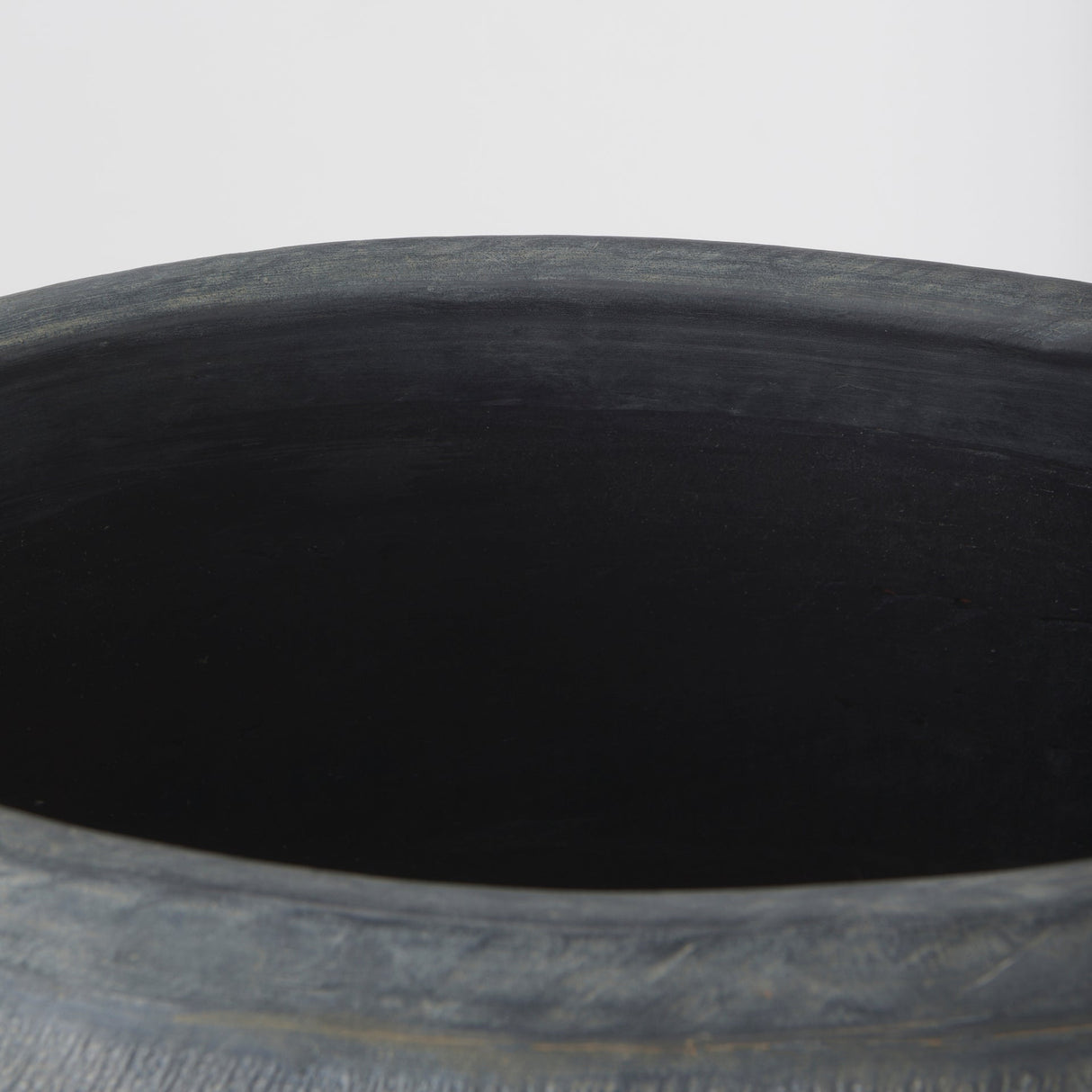 Zuma 27.2L x 20.5W x 31.9H Dark Gray Ceramic Floor Vase by Mercana at Eve Furniture