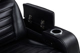 Zuma Black Faux Leather Dual Power Reclining LED Loveseat by Coaster at Eve Furniture