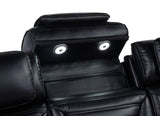 Zuma Black Faux Leather Dual Power Reclining LED Loveseat by Coaster at Eve Furniture