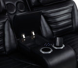 Zuma Black Faux Leather Dual Power Reclining LED Loveseat by Coaster at Eve Furniture