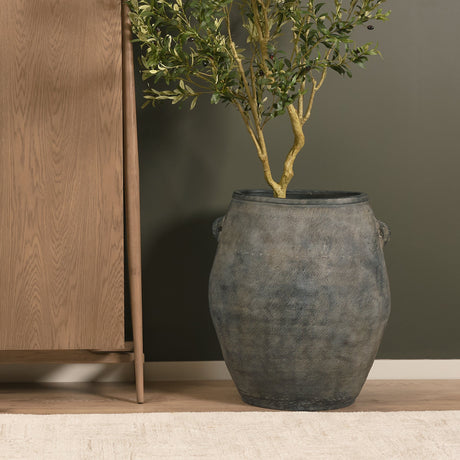 Zuma Dark Gray Ceramic Floor Vase by Mercana at Eve Furniture
