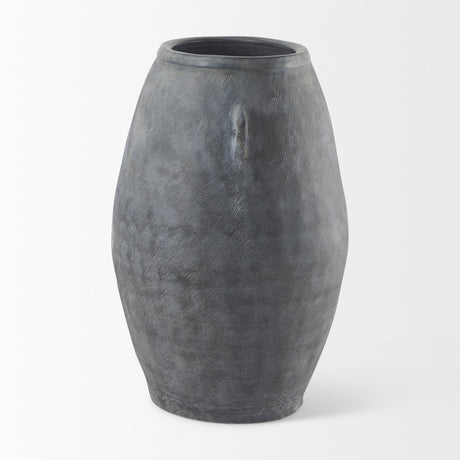 Zuma Dark Gray Ceramic Floor Vase by Mercana at Eve Furniture