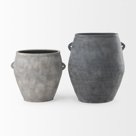 Zuma Light Gray Ceramic Floor Vase by Mercana at Eve Furniture