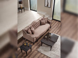 Zumrut 3-pieces (Sofa & Loveseat & Chair) Livingroom Set in Light Brown by Furnia at Eve Furniture