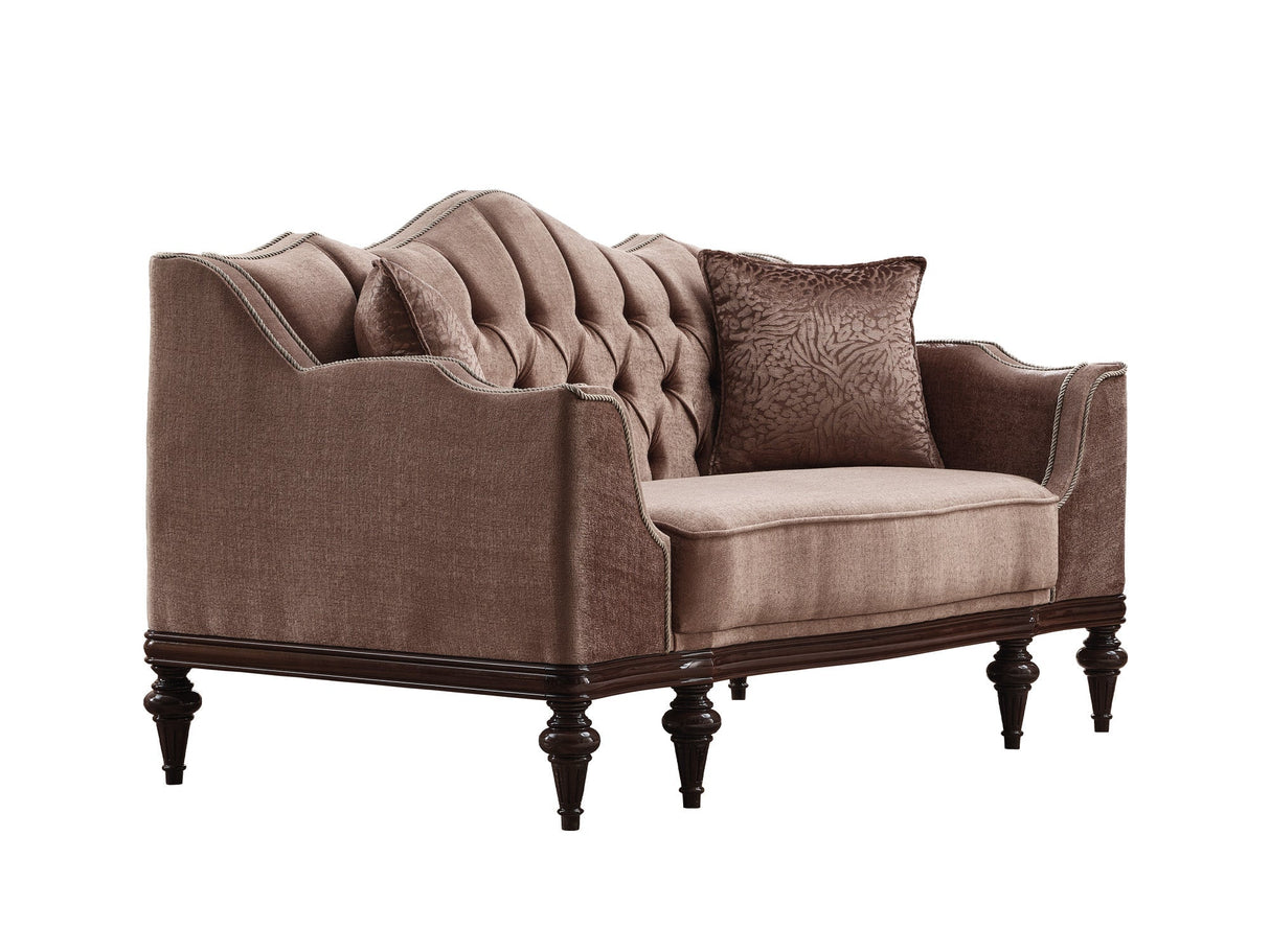 Zumrut 3-pieces (Sofa & Loveseat & Chair) Livingroom Set in Light Brown by Furnia at Eve Furniture