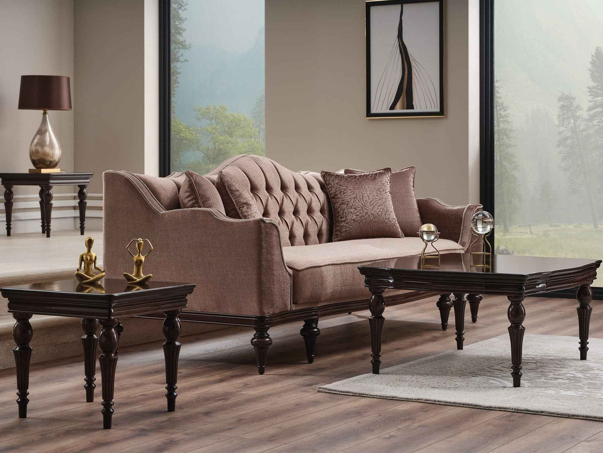 Zumrut Brown Stationary Sofa by Furnia at Eve Furniture