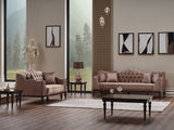 Zumrut Light Brown Stationary Loveseat by Furnia at Eve Furniture