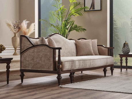 Zumrut Lux Stationary Loveseat Beige by Furnia at Eve Furniture