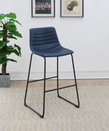 Zuni Blue Faux Leather Upholstered Bar Stool, Set of 2 by Coaster at Eve Furniture