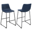 Zuni Blue Faux Leather Upholstered Counter Stool (Set of 2) by Coaster at Eve Furniture