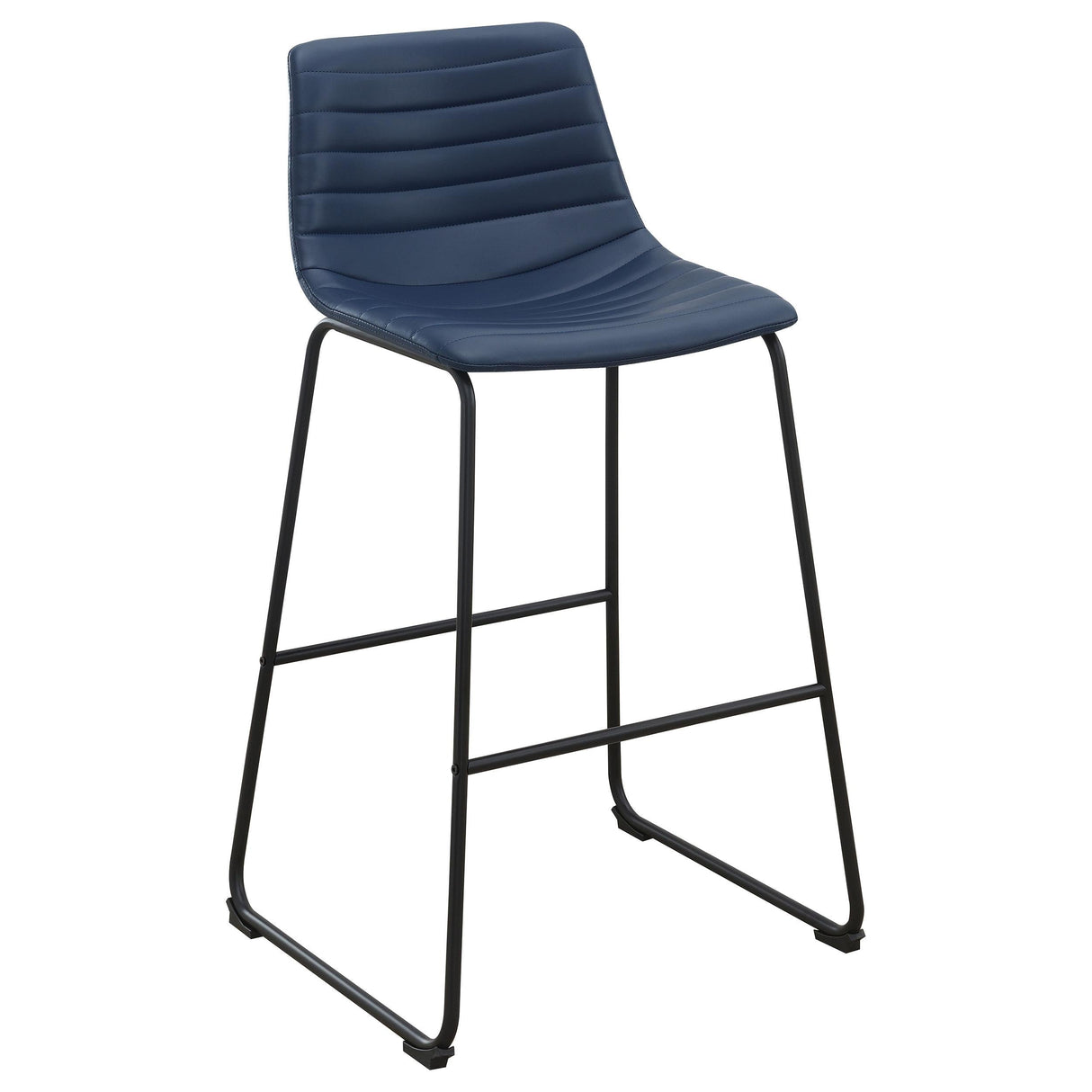 Zuni Faux Leather Upholstered Bar Stool Blue (Set of 2)