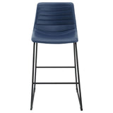 Zuni Faux Leather Upholstered Bar Stool Blue (Set of 2)