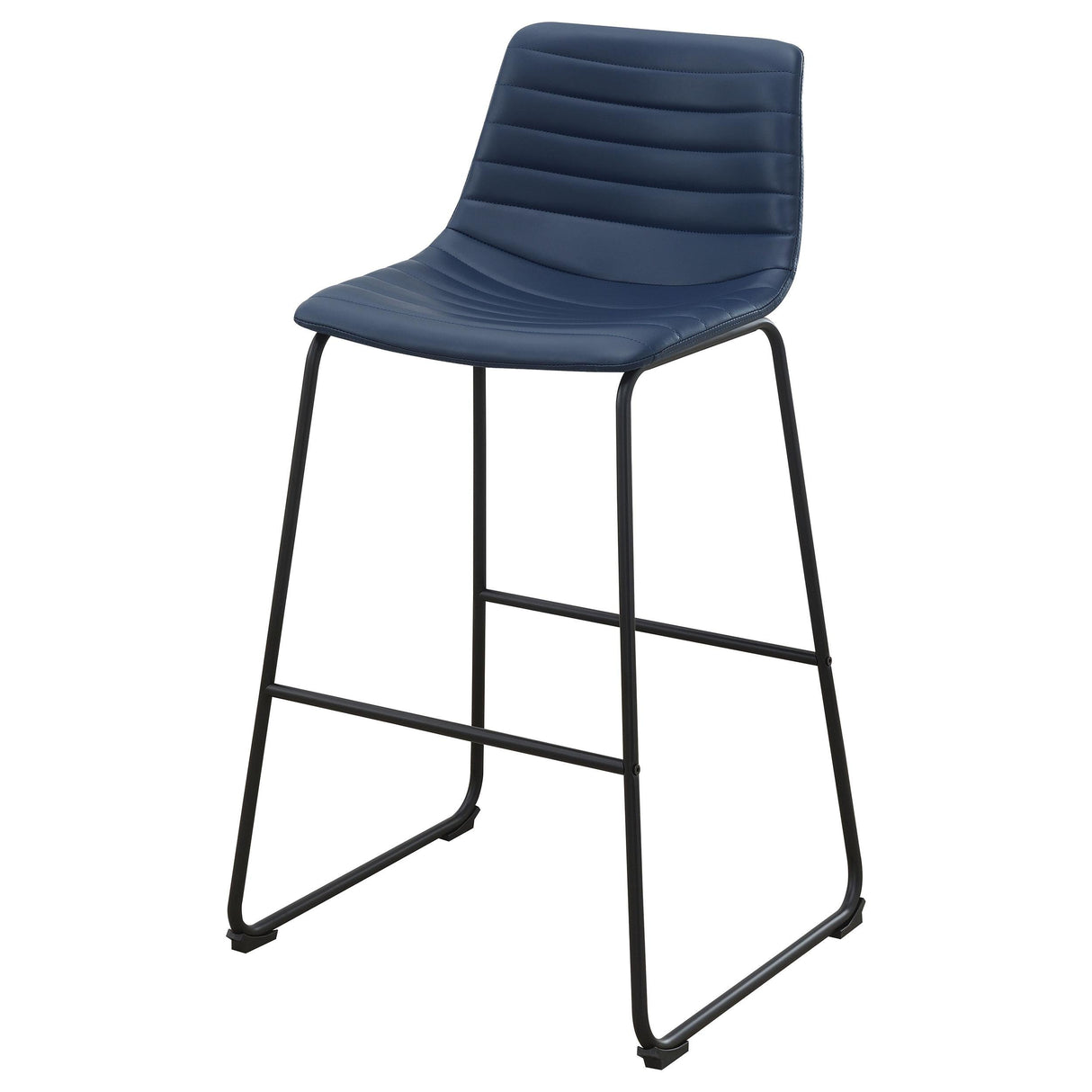 Zuni Faux Leather Upholstered Bar Stool Blue (Set of 2)