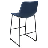 Zuni Faux Leather Upholstered Bar Stool Blue (Set of 2)