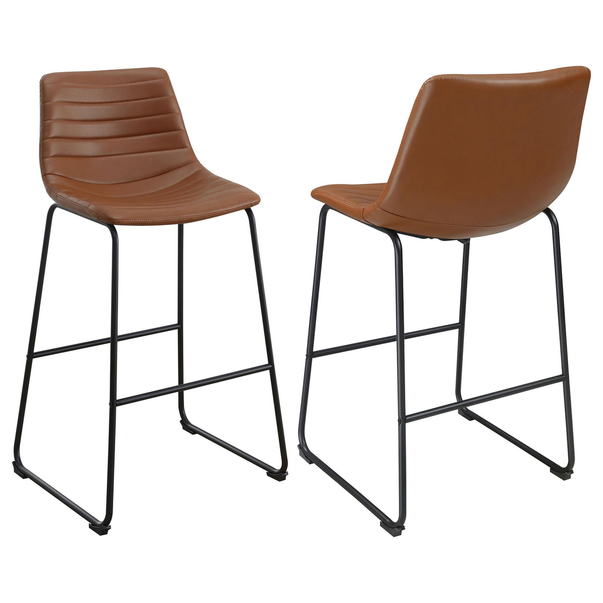 Zuni Faux Leather Upholstered Bar Stool Saddle (Set of 2)