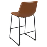 Zuni Faux Leather Upholstered Bar Stool Saddle (Set of 2)