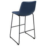 Zuni Faux Leather Upholstered Counter Stool Blue (Set of 2)