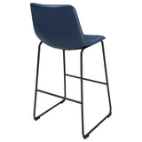 Zuni Faux Leather Upholstered Counter Stool Blue (Set of 2)