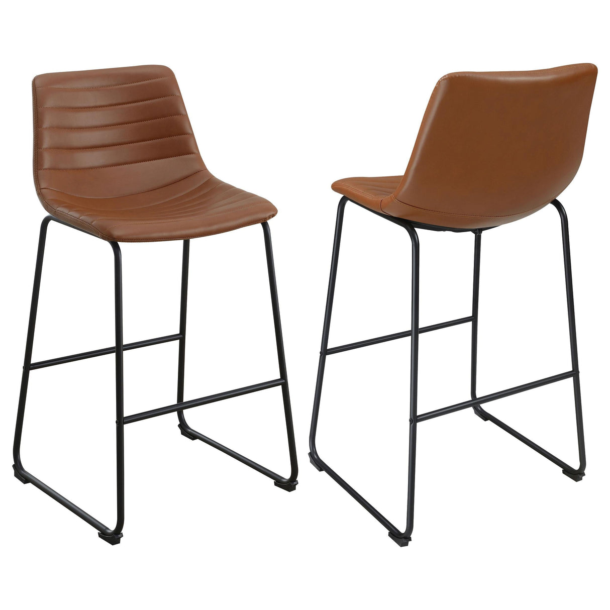 Zuni Faux Leather Upholstered Counter Stool Saddle (Set of 2)