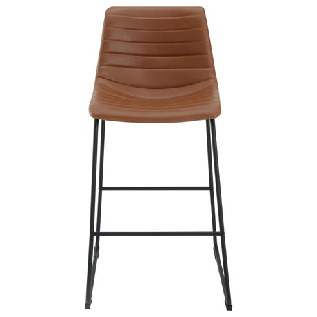 Zuni Saddle Faux Leather Upholstered Bar Stool (Set of 2) by Coaster at Eve Furniture