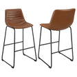 Zuni Saddle Faux Leather Upholstered Bar Stool (Set of 2) by Coaster at Eve Furniture