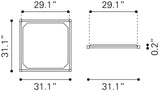 Zuo Light Gray Adjustable Shelf by Zuomod at Eve Furniture
