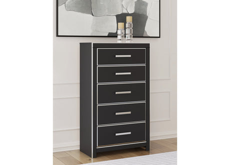 Zuraleus Black Chest of Drawers by Ashley at Eve Furniture