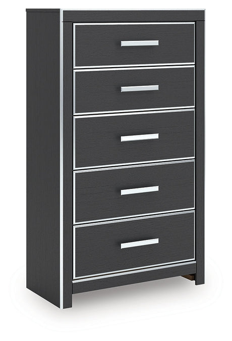 Zuraleus Black Chest of Drawers by Ashley at Eve Furniture