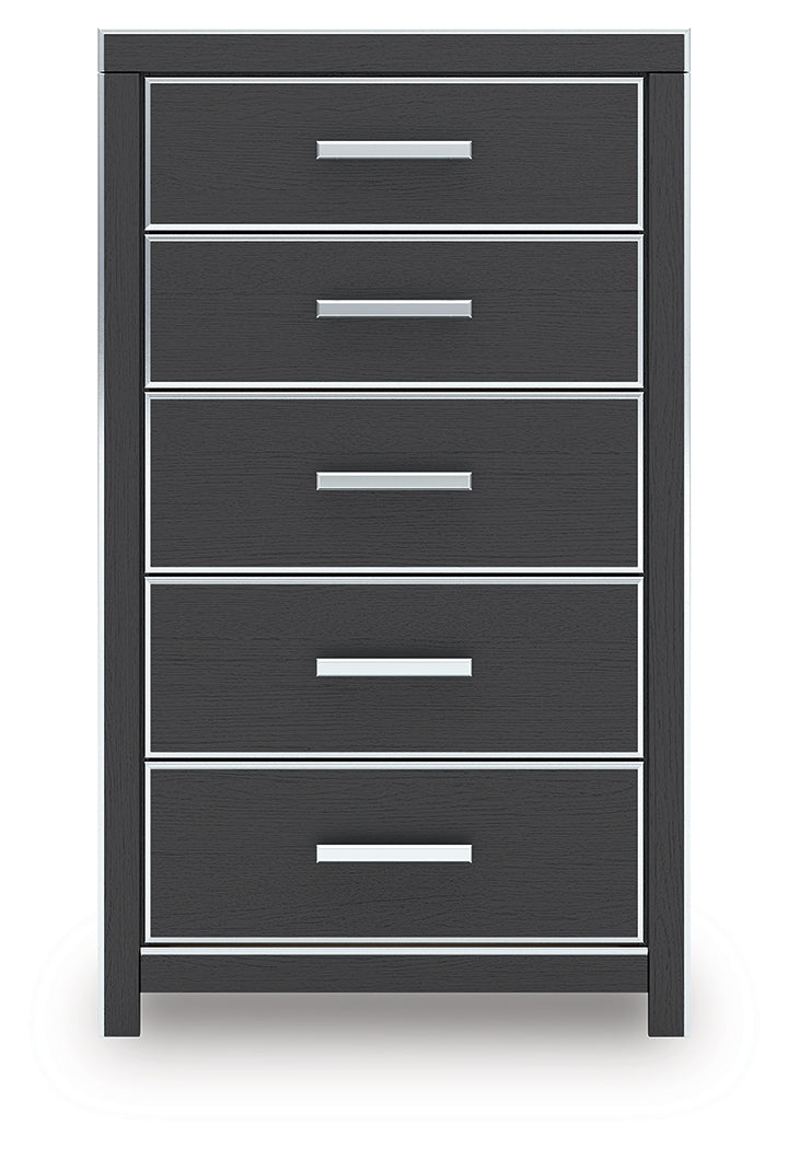 Zuraleus Black Chest of Drawers by Ashley at Eve Furniture