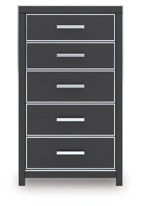 Zuraleus Black Chest of Drawers by Ashley at Eve Furniture