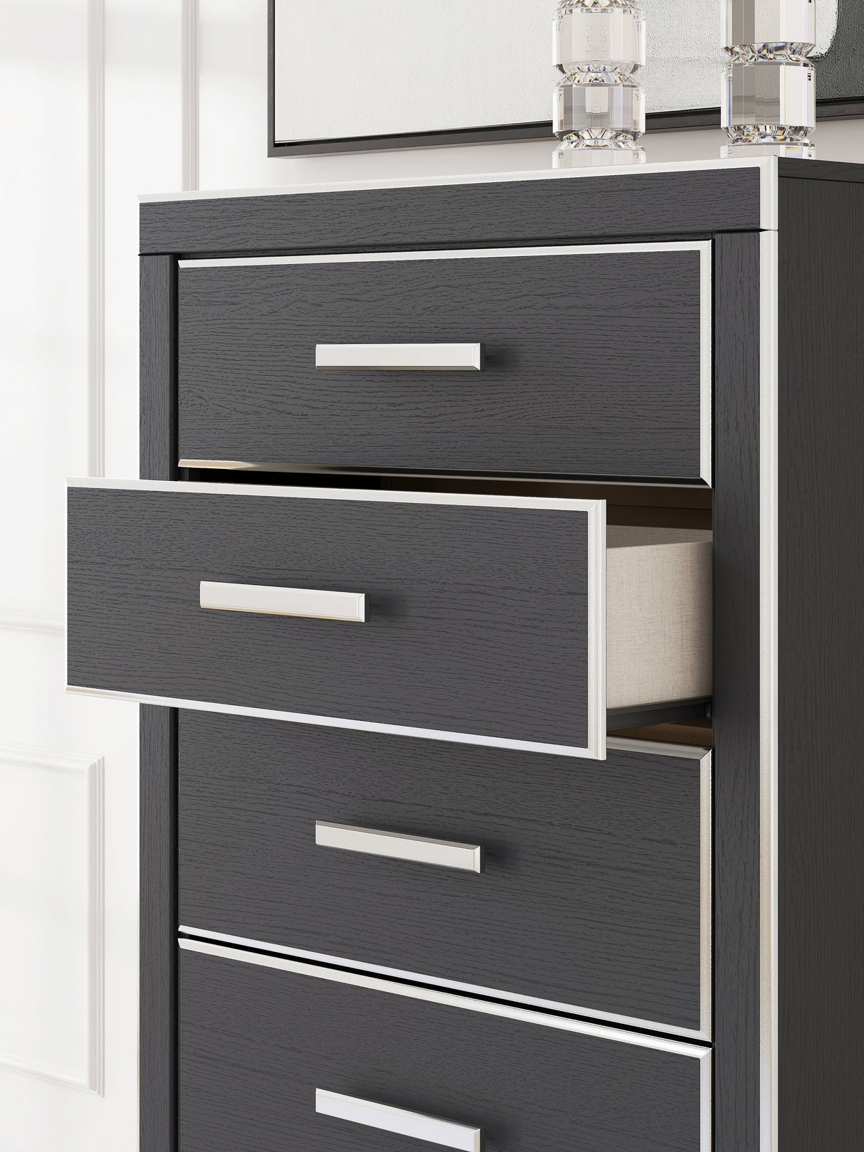 Zuraleus Black Chest of Drawers by Ashley at Eve Furniture