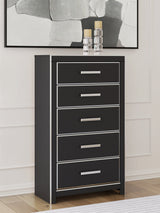 Zuraleus Black Chest of Drawers by Ashley at Eve Furniture