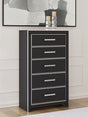 Zuraleus Black Chest of Drawers by Ashley at Eve Furniture
