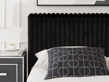 Zuraleus Black King Upholstered Bed by Ashley at Eve Furniture