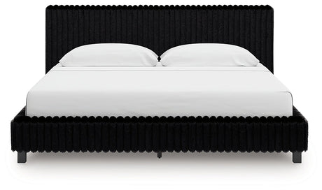 Zuraleus Black King Upholstered Bed by Ashley at Eve Furniture