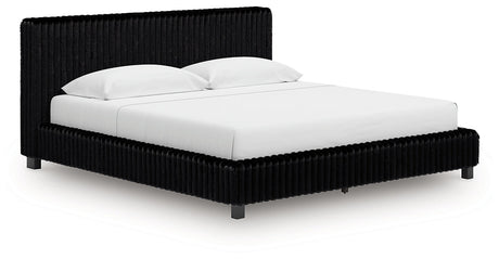Zuraleus Black King Upholstered Bed by Ashley at Eve Furniture