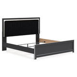 Zuraleus Black King Upholstered Panel Bed by Ashley at Eve Furniture