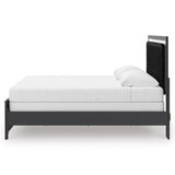 Zuraleus Black King Upholstered Panel Bed by Ashley at Eve Furniture