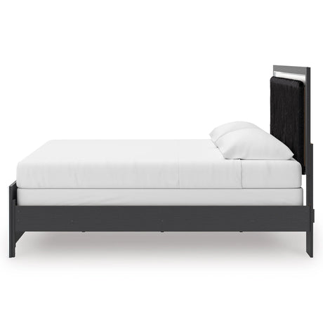 Zuraleus Black King Upholstered Panel Bed by Ashley at Eve Furniture
