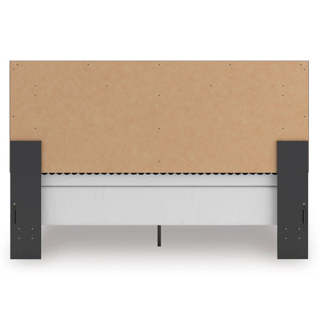 Zuraleus Black King Upholstered Panel Bed by Ashley at Eve Furniture