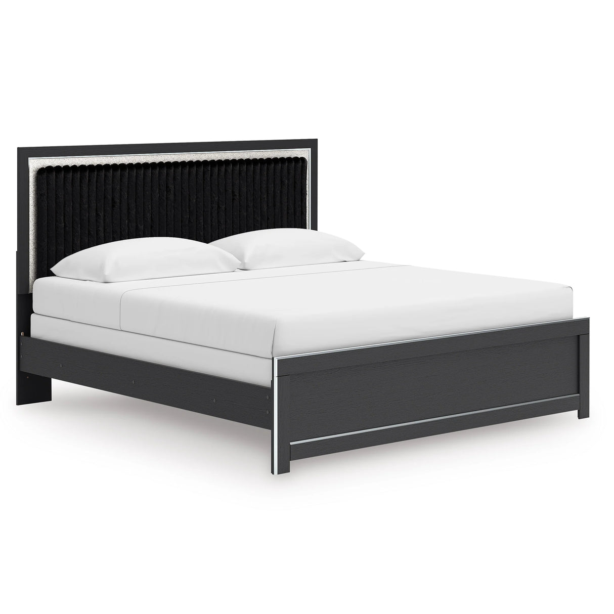 Zuraleus Black King Upholstered Panel Bed by Ashley at Eve Furniture