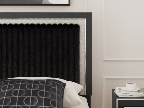 Zuraleus Black King Upholstered Panel Storage Bed by Ashley at Eve Furniture