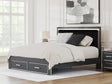 Zuraleus Black King Upholstered Panel Storage Bed by Ashley at Eve Furniture