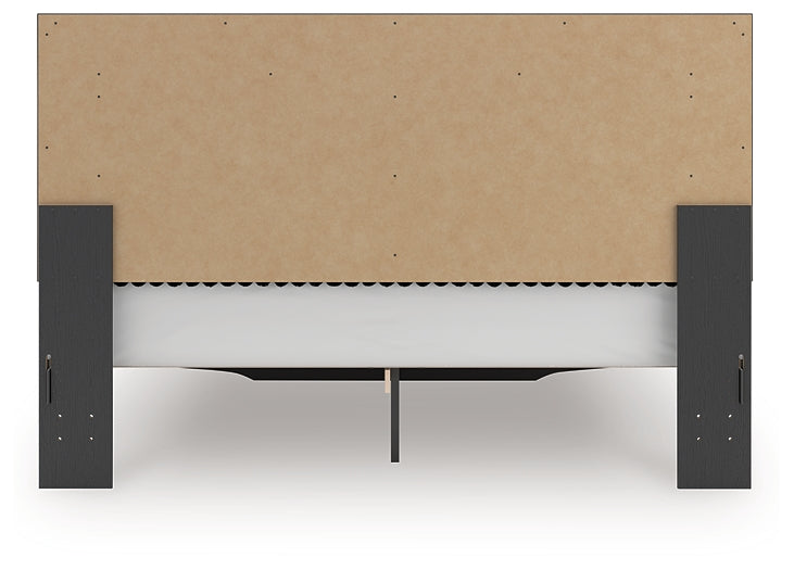 Zuraleus Black King Upholstered Panel Storage Bed by Ashley at Eve Furniture