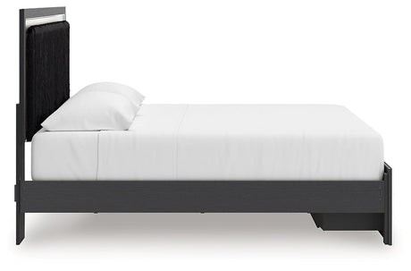 Zuraleus Black King Upholstered Panel Storage Bed by Ashley at Eve Furniture